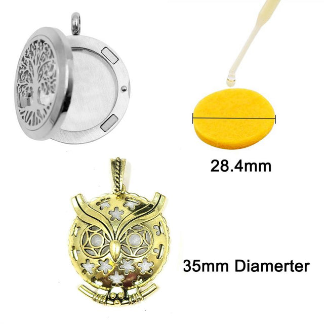 Aromatherapy Diffuser Necklace / Locket - Owl - Magick Magick.com