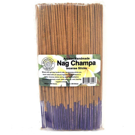 Artisan Handmade Nag Champa Incense Sticks (250 Pack) - Magick Magick.com