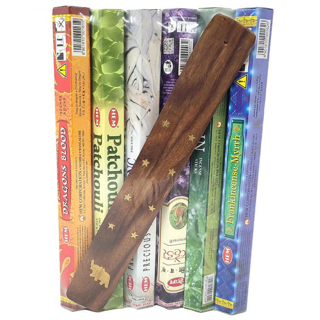 Assorted Most Popular Hem Incense with Incense Burner Set - Magick Magick.com