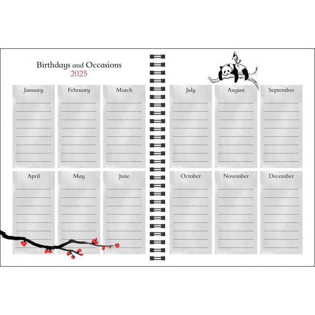 Big Panda and Tiny Dragon 12-Month 2025 Planner Calendar by James Norbury - Magick Magick.com