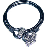 Black Leather Wrap Bracelet with Viking Hammer - Magick Magick.com