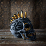 Black and Gold Bullet Skull Statue - Magick Magick.com