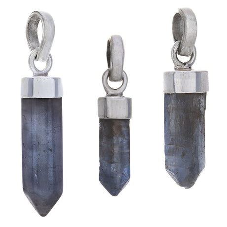 Blue Kyanite Pencil Sterling Silver Pendant (Assorted Design) - Magick Magick.com