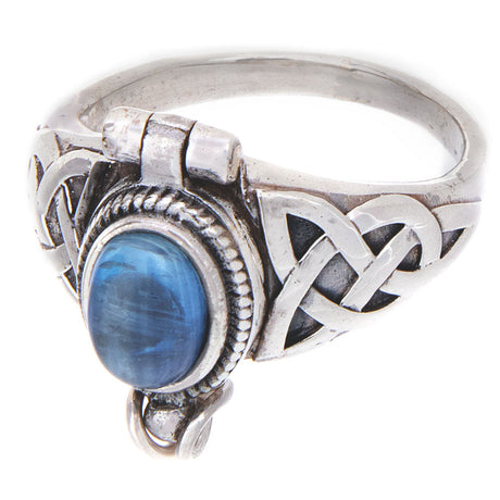 Blue Kyanite Round Box Sterling Silver Ring - Magick Magick.com