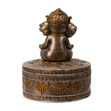 Bronze Ganesha Round Trinket Box - Magick Magick.com