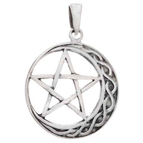 Celtic Moon Pentacle Sterling Silver Pendant - Magick Magick.com