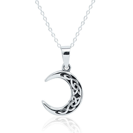 Celtic Night Moon Pendant with Sterling Silver Chain - Magick Magick.com