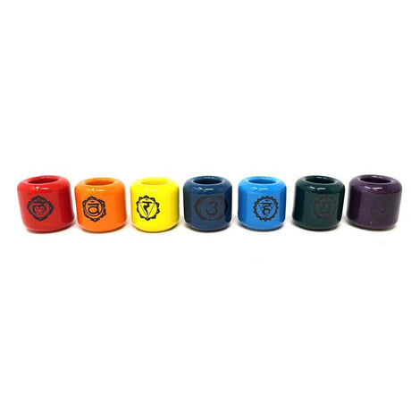 Ceramic Chime Candle Holder - Black Chakra (Set of 7) - Magick Magick.com