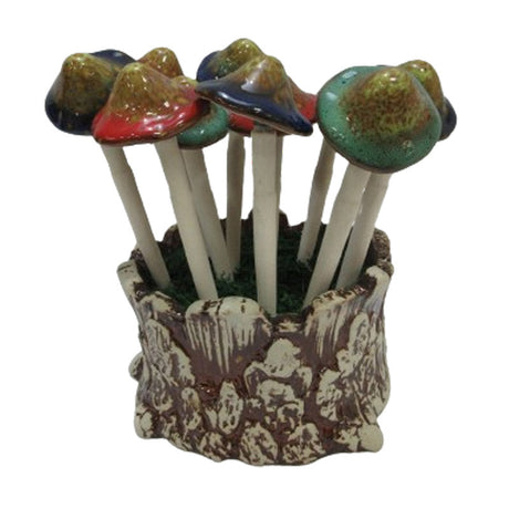 Ceramic Mushroom Picks with Planter (Set of 12) - Magick Magick.com