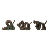 Chinese Dragon Statue Set - See, Hear, Speak No Evil (Set of 3) - Magick Magick.com