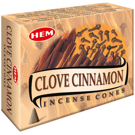 Clove Cinnamon HEM Cone Incense (10 Cones) - Magick Magick.com