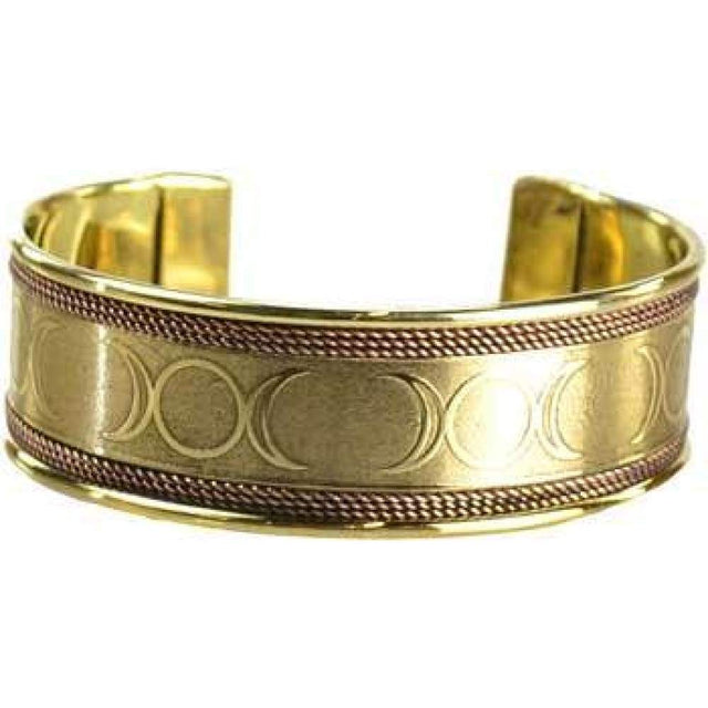 Copper & Brass Bracelet - Triple Moon - Magick Magick.com