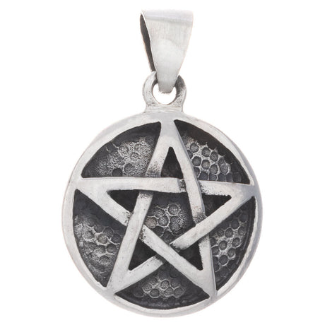 Embossed Pentacle Sterling Silver Pendant - Magick Magick.com
