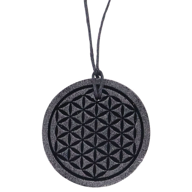 Engraved Flower of Life Necklace - Black Obsidian - Magick Magick.com