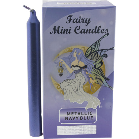 Fairy Mini Ritual Spell Candles - Metallic Navy Blue (Pack of 20) - Magick Magick.com