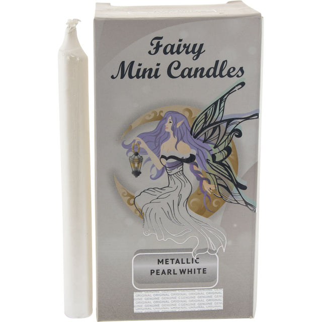Fairy Mini Ritual Spell Candles - Metallic White Pearl (Pack of 20) - Magick Magick.com