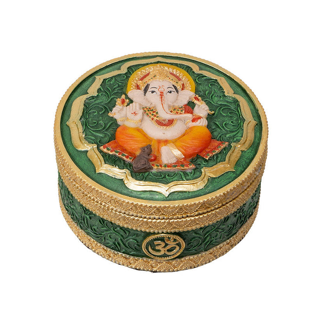 Ganesha Round Trinket Box - Magick Magick.com