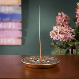 Gold Triple Moon Pentagram Stick Incense Burner Holder - Magick Magick.com