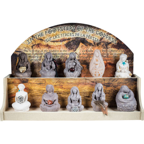 Gypsum Cement Goddesses Display (Set of 10 with Stand) - Magick Magick.com
