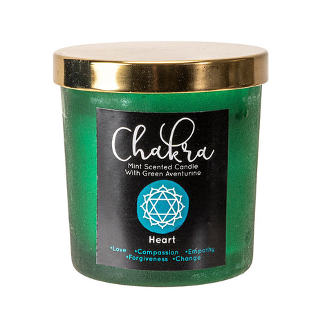 Heart Chakra Mint Aventurine Crystal Candle - Magick Magick.com