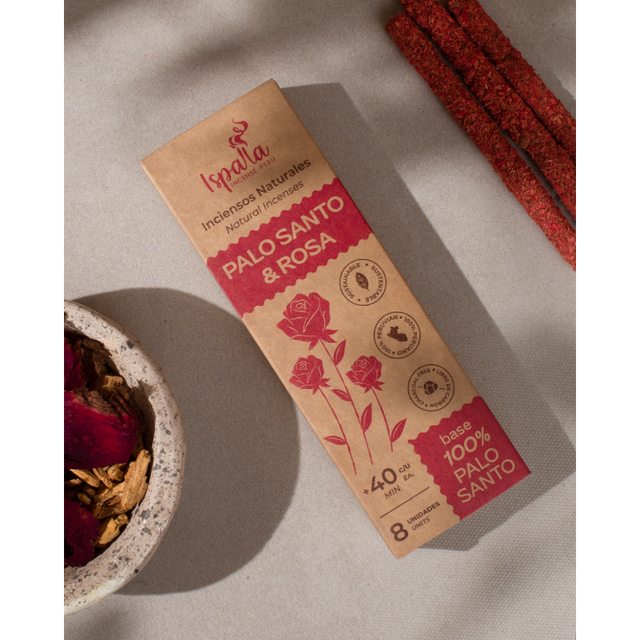 Ispalla - Palo Santo & Rose Incense Sticks (8 Pack) - Magick Magick.com