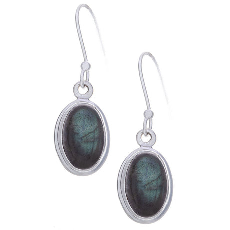 Labradorite Oval Sterling Silver Earrings - Magick Magick.com