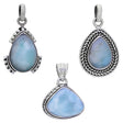 Larimar Teardrop Sterling Silver Pendant (Assorted Design) - Magick Magick.com