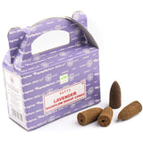 Lavender Satya Backflow Dhoop Incense Cones (24 Pack) - Magick Magick.com