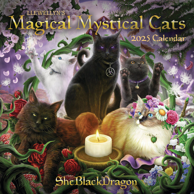Llewellyn's 2025 Magical Mystical Cats Calendar by Llewellyn, Sheblackdragon - Magick Magick.com