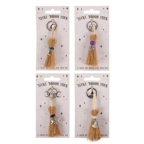 Lucky Broomstick Keyring (Random Design) - Magick Magick.com