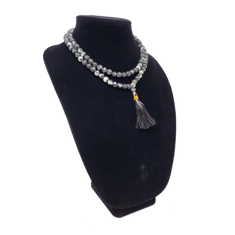 Mala Necklace or Prayer Beads - Black Zebra (108 Beads) - Magick Magick.com