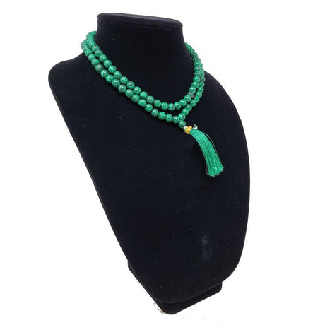 Mala Necklace or Prayer Beads - Reconstructed Malachite (108 Beads) - Magick Magick.com