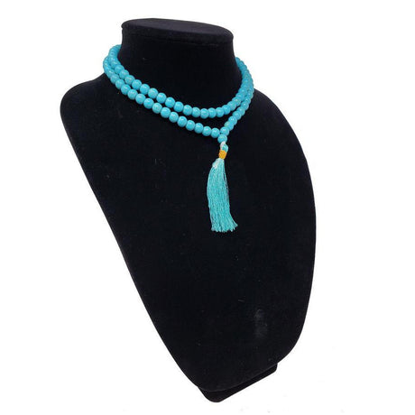 Mala Necklace or Prayer Beads - Reconstructed Turquoise (108 Beads) - Magick Magick.com