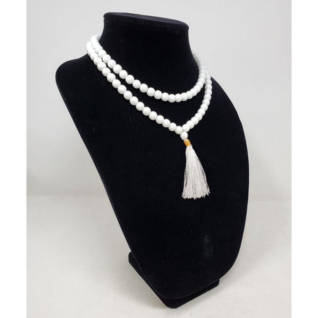 Mala Necklace or Prayer Beads - White Agate (108 Beads) - Magick Magick.com