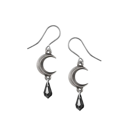 Moon Crystal Earrings - Black - Magick Magick.com