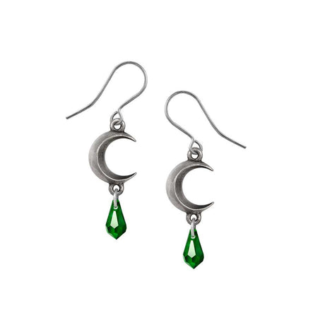 Moon Crystal Earrings - Green - Magick Magick.com