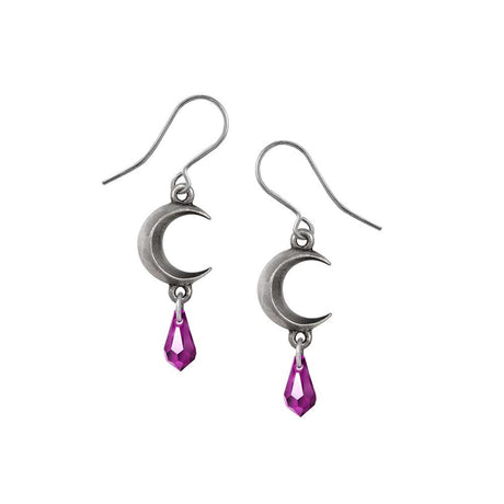 Moon Crystal Earrings - Purple - Magick Magick.com