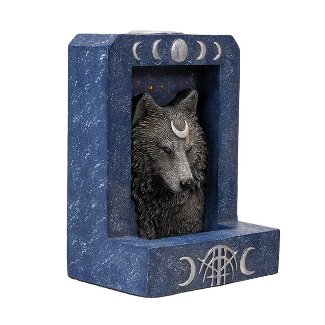 Moon Phase Wolf Backflow Incense Burner - Magick Magick.com