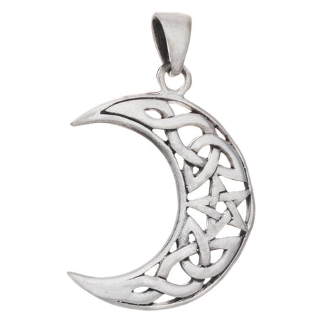 Moon Surround Pentacle Sterling Silver Pendant - Magick Magick.com
