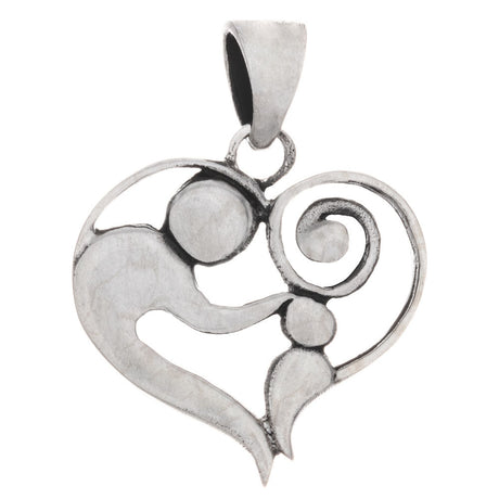 Mother and Child Heart Sterling Silver Pendant - Magick Magick.com