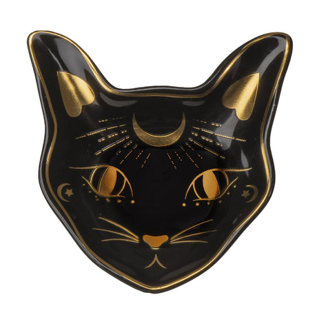 Mystic Black Cat Ceramic Trinket Dish - Magick Magick.com