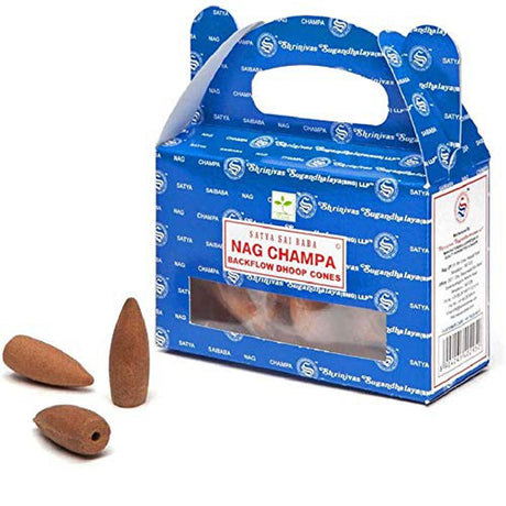 Nag Champa Satya Backflow Dhoop Incense Cones (24 Pack) - Magick Magick.com