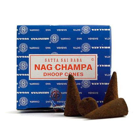 Nag Champa Satya Dhoop Incense Cones (12 Pack) - Magick Magick.com