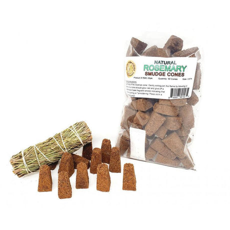 Natural Rosemary Sage Smudge Cones (50 Pack) - Magick Magick.com