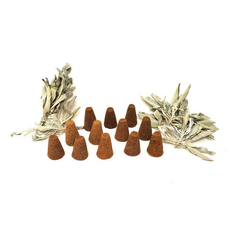 Natural White Sage Smudge Cones (12 Pack) - Magick Magick.com