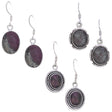 Oval Eudyalite Sterling Silver Earrings (Assorted Design) - Magick Magick.com