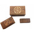 Peace Carved Wooden Box Set of 3 (8", 6.5", 5.5" inch) - Magick Magick.com