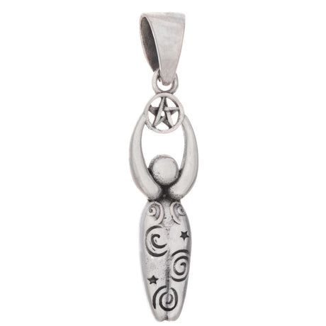 Pentacle Spiral Goddess Sterling Silver Pendant - Magick Magick.com