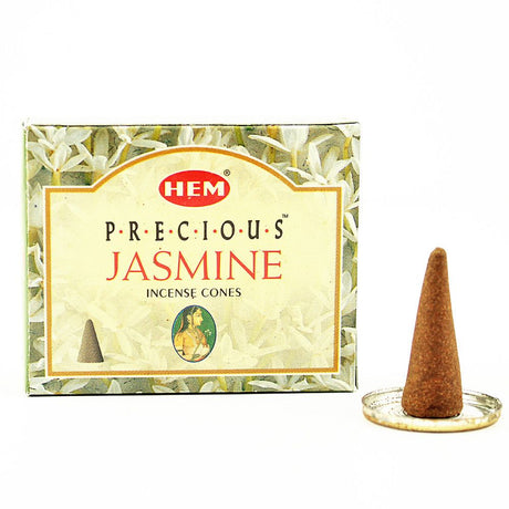 Precious Jasmine HEM Cone Incense (10 Cones) - Magick Magick.com