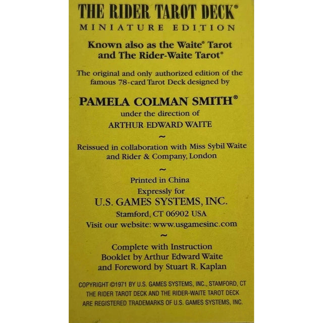 Rider-Waite Tarot Deck Mini by Pamela Colman Smith - Magick Magick.com